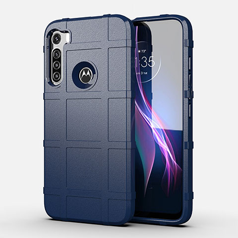 Funda Silicona Ultrafina Goma 360 Grados Carcasa para Motorola Moto One Fusion Plus Azul