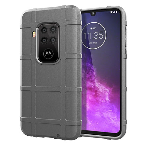 Funda Silicona Ultrafina Goma 360 Grados Carcasa para Motorola Moto One Zoom Gris