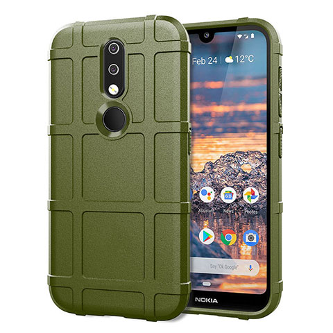 Funda Silicona Ultrafina Goma 360 Grados Carcasa para Nokia 4.2 Ejercito Verde