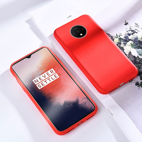 Funda Silicona Ultrafina Goma 360 Grados Carcasa para OnePlus 7T Rojo