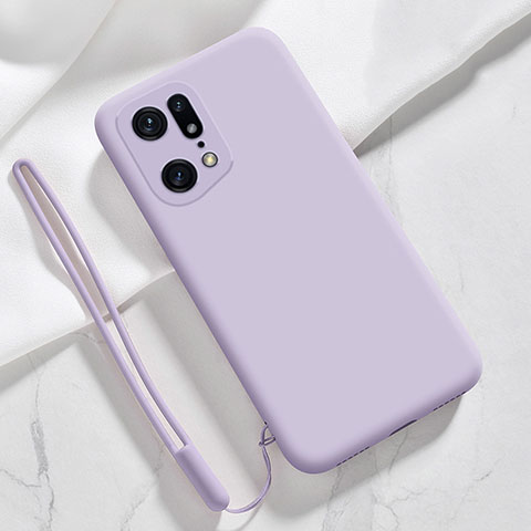 Funda Silicona Ultrafina Goma 360 Grados Carcasa para Oppo Find X5 5G Purpura Claro