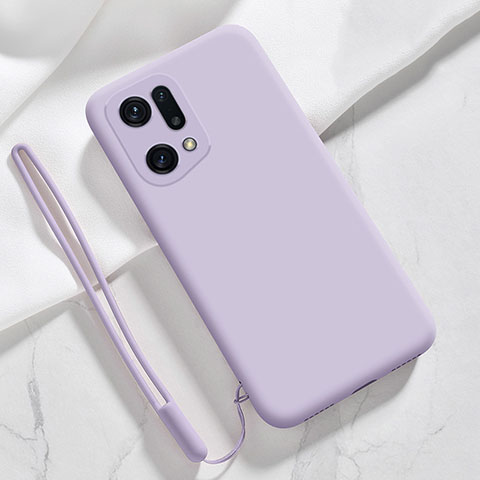 Funda Silicona Ultrafina Goma 360 Grados Carcasa para Oppo Find X5 Pro 5G Purpura Claro