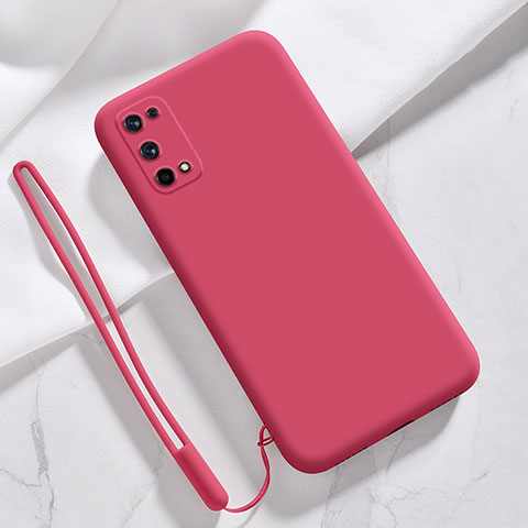 Funda Silicona Ultrafina Goma 360 Grados Carcasa para Realme X7 5G Rojo Rosa
