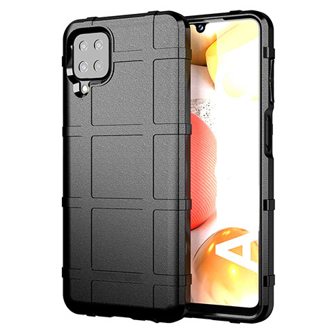 Funda Silicona Ultrafina Goma 360 Grados Carcasa para Samsung Galaxy A12 Nacho Negro