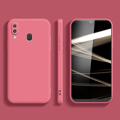 Funda Silicona Ultrafina Goma 360 Grados Carcasa para Samsung Galaxy A20 Rosa Roja