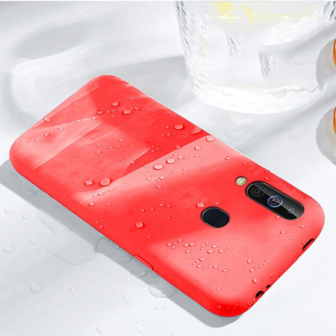 Funda Silicona Ultrafina Goma 360 Grados Carcasa para Samsung Galaxy A60 Rojo