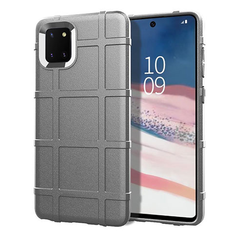 Funda Silicona Ultrafina Goma 360 Grados Carcasa para Samsung Galaxy A81 Plata