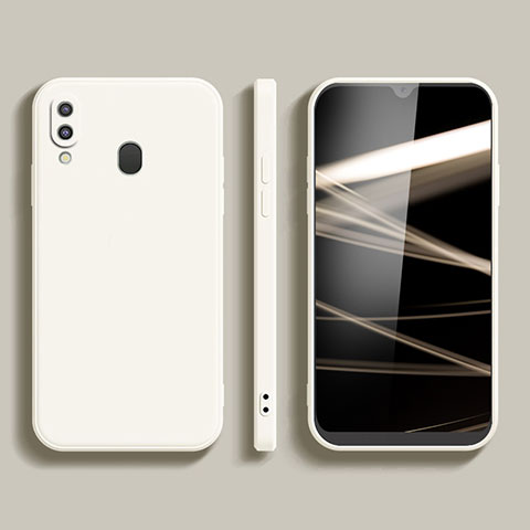 Funda Silicona Ultrafina Goma 360 Grados Carcasa para Samsung Galaxy M10S Blanco