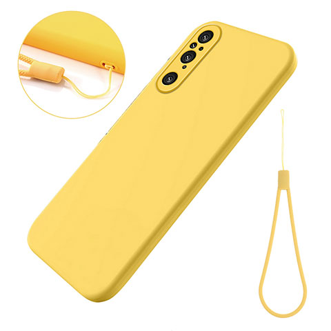 Funda Silicona Ultrafina Goma 360 Grados Carcasa para Sony Xperia 1 V Amarillo