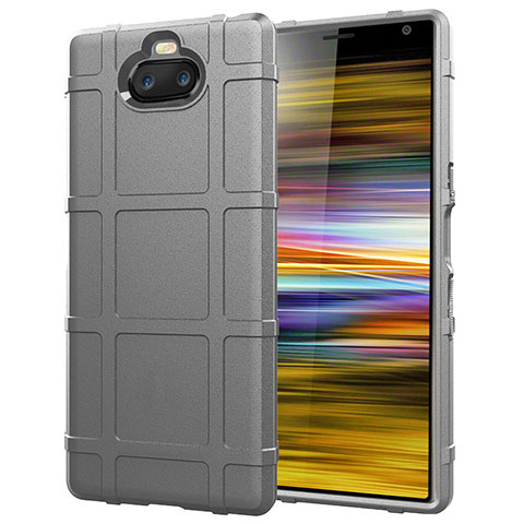 Funda Silicona Ultrafina Goma 360 Grados Carcasa para Sony Xperia 10 Plata