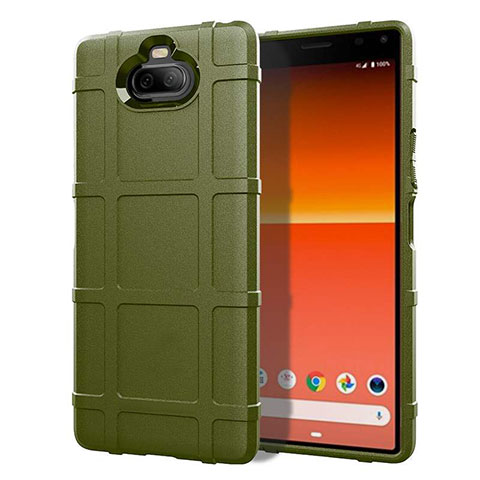 Funda Silicona Ultrafina Goma 360 Grados Carcasa para Sony Xperia 8 Lite Ejercito Verde