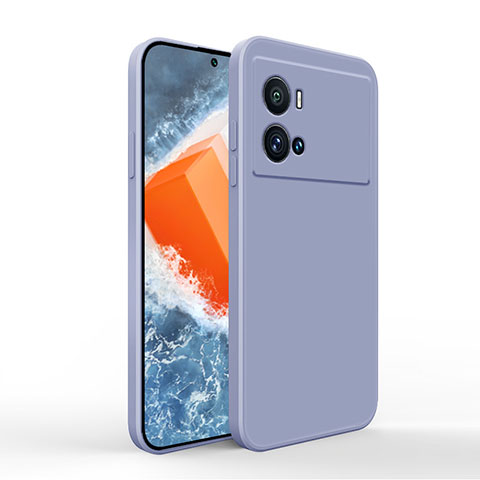 Funda Silicona Ultrafina Goma 360 Grados Carcasa para Vivo iQOO 9 5G Gris Lavanda