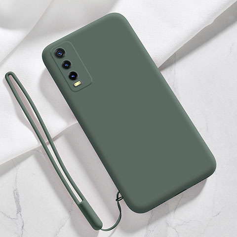 Funda Silicona Ultrafina Goma 360 Grados Carcasa para Vivo Y12s Verde Noche