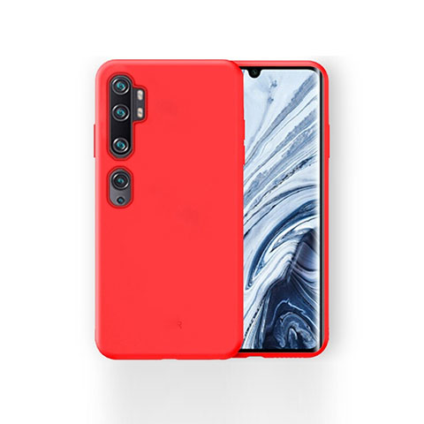 Funda Silicona Ultrafina Goma 360 Grados Carcasa para Xiaomi Mi Note 10 Rojo