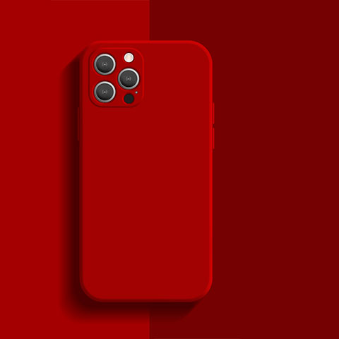 Funda Silicona Ultrafina Goma 360 Grados Carcasa S01 para Apple iPhone 14 Pro Max Rojo Rosa