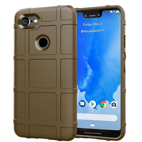 Funda Silicona Ultrafina Goma 360 Grados Carcasa S01 para Google Pixel 3 XL Marron