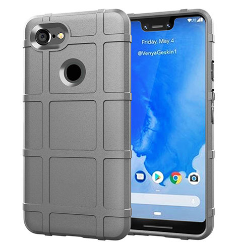 Funda Silicona Ultrafina Goma 360 Grados Carcasa S01 para Google Pixel 3 XL Plata