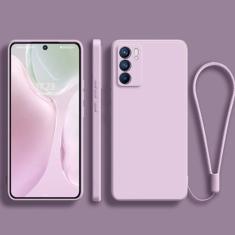 Funda Silicona Ultrafina Goma 360 Grados Carcasa S01 para Oppo Reno6 Pro 5G India Purpura Claro