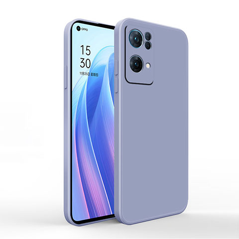 Funda Silicona Ultrafina Goma 360 Grados Carcasa S01 para Oppo Reno7 Pro 5G Gris Lavanda