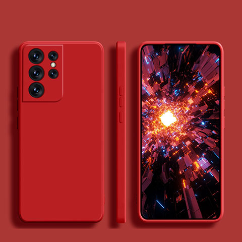 Funda Silicona Ultrafina Goma 360 Grados Carcasa S01 para Samsung Galaxy S22 Ultra 5G Rojo