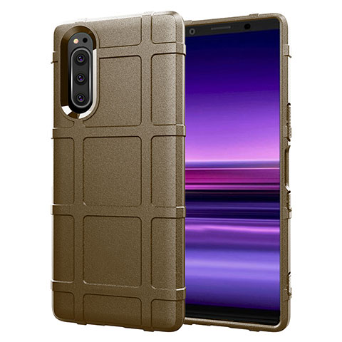 Funda Silicona Ultrafina Goma 360 Grados Carcasa S01 para Sony Xperia 5 Marron