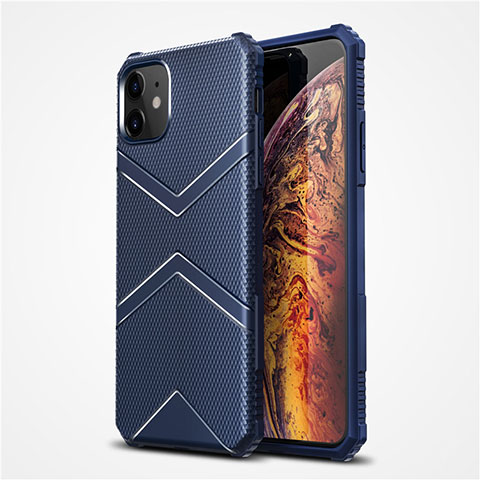 Funda Silicona Ultrafina Goma 360 Grados Carcasa S02 para Apple iPhone 12 Azul