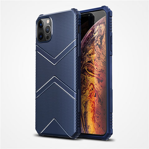 Funda Silicona Ultrafina Goma 360 Grados Carcasa S02 para Apple iPhone 12 Pro Max Azul