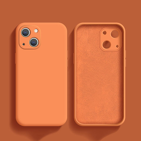 Funda Silicona Ultrafina Goma 360 Grados Carcasa S02 para Apple iPhone 14 Plus Naranja