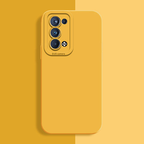 Funda Silicona Ultrafina Goma 360 Grados Carcasa S02 para Oppo Reno6 Pro+ Plus 5G Amarillo