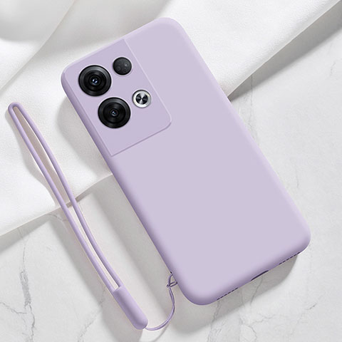 Funda Silicona Ultrafina Goma 360 Grados Carcasa S02 para Oppo Reno9 Pro 5G Purpura Claro