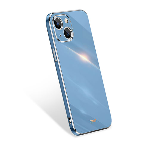 Funda Silicona Ultrafina Goma 360 Grados Carcasa S03 para Apple iPhone 13 Azul Cielo