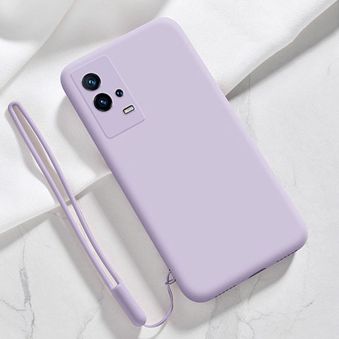 Funda Silicona Ultrafina Goma 360 Grados Carcasa S03 para Vivo iQOO 8 Pro 5G Purpura Claro