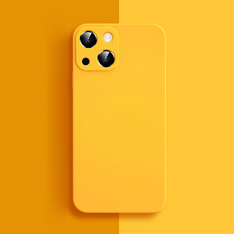 Funda Silicona Ultrafina Goma 360 Grados Carcasa S04 para Apple iPhone 13 Mini Amarillo