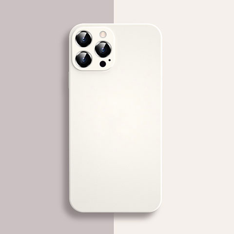 Funda Silicona Ultrafina Goma 360 Grados Carcasa S04 para Apple iPhone 13 Pro Max Blanco