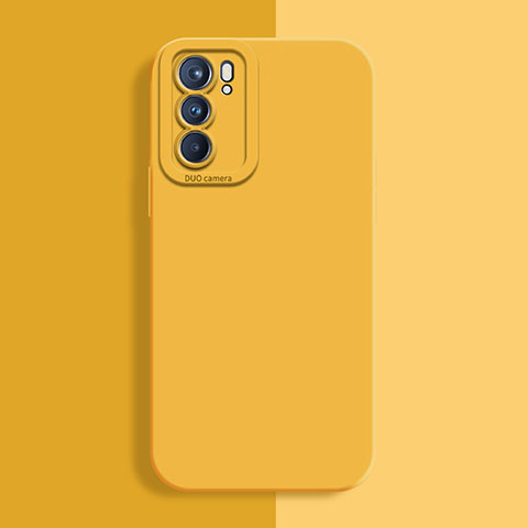 Funda Silicona Ultrafina Goma 360 Grados Carcasa S04 para Oppo Reno6 Pro 5G India Amarillo