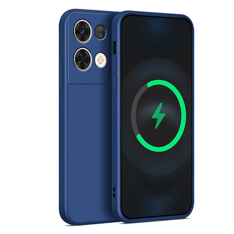 Funda Silicona Ultrafina Goma 360 Grados Carcasa S04 para Oppo Reno9 Pro 5G Azul