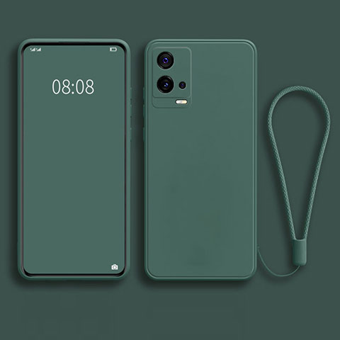 Funda Silicona Ultrafina Goma 360 Grados Carcasa S04 para Vivo iQOO 8 Pro 5G Verde