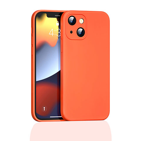 Funda Silicona Ultrafina Goma 360 Grados Carcasa S05 para Apple iPhone 13 Mini Naranja