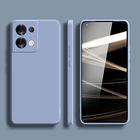 Funda Silicona Ultrafina Goma 360 Grados Carcasa S06 para Oppo Reno8 5G Gris Lavanda