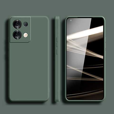 Funda Silicona Ultrafina Goma 360 Grados Carcasa S06 para Oppo Reno9 Pro+ Plus 5G Verde Noche