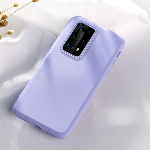 Funda Silicona Ultrafina Goma 360 Grados Carcasa S07 para Huawei P40 Pro+ Plus Morado