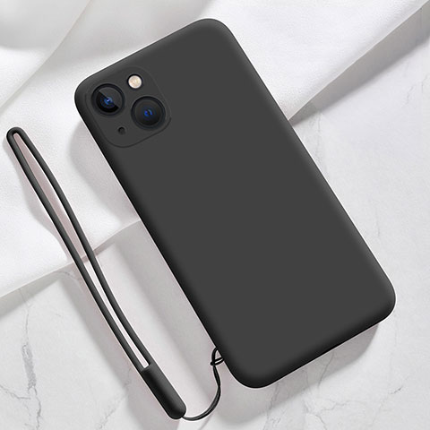 Funda Silicona Ultrafina Goma 360 Grados Carcasa S08 para Apple iPhone 13 Mini Negro