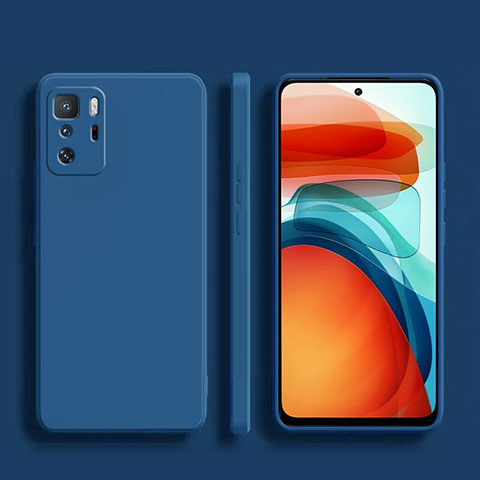 Funda Silicona Ultrafina Goma 360 Grados Carcasa YK2 para Xiaomi Redmi Note 10 Pro 5G Azul