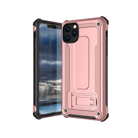 Funda Silicona Ultrafina Goma 360 Grados Carcasa Z01 para Apple iPhone 11 Pro Max Oro Rosa