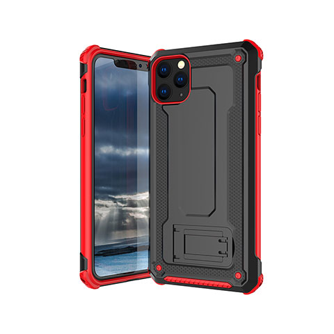 Funda Silicona Ultrafina Goma 360 Grados Carcasa Z01 para Apple iPhone 11 Pro Rojo y Negro