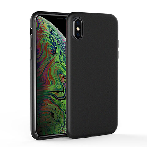 Funda Silicona Ultrafina Goma C03 para Apple iPhone Xs Max Negro