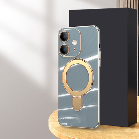 Funda Silicona Ultrafina Goma Carcasa con Mag-Safe Magnetic C01 para Apple iPhone 12 Gris