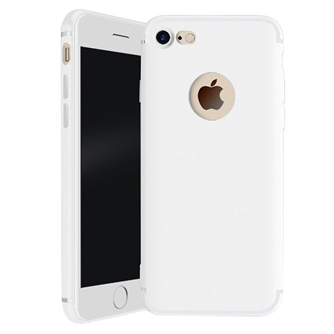 Funda Silicona Ultrafina Goma Carcasa H01 para Apple iPhone 7 Blanco