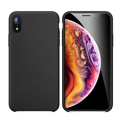 Funda Silicona Ultrafina Goma Carcasa S01 para Apple iPhone XR Negro