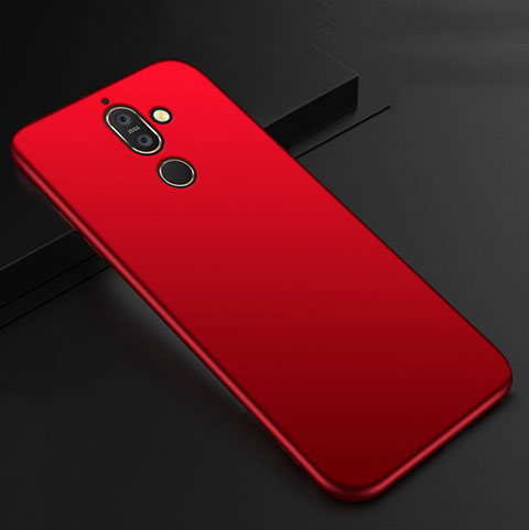 Funda Silicona Ultrafina Goma Carcasa S01 para Nokia 7 Plus Rojo